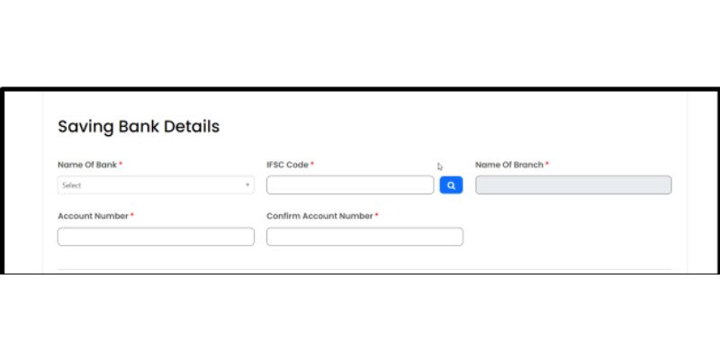 Saving Bank Details